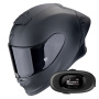 Casque Integrale Scorpion Exo R1 Evo II Air Matt Black + Kit bluetooth 5R Lite