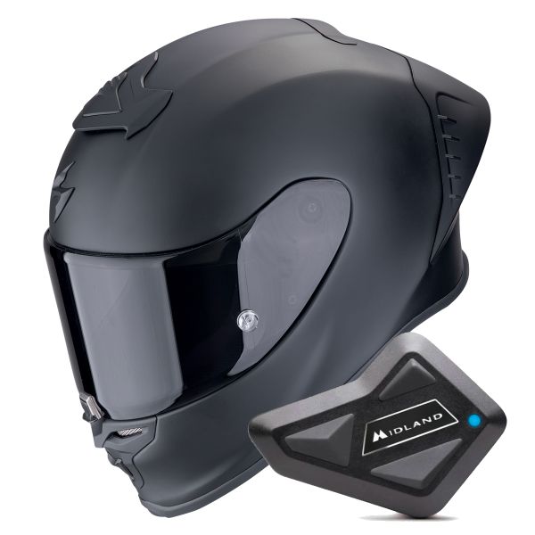 Integrale Scorpion Exo R1 Evo II Air Matt Black + Kit Bluetooth BT Mini Integrale Scorpion Exo R1 Evo II Air Matt Black + Kit Bluetooth BT Mini