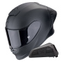 Casque Integrale Scorpion Exo R1 Evo II Air Matt Black + Kit bluetooth Exo-Com Link-1