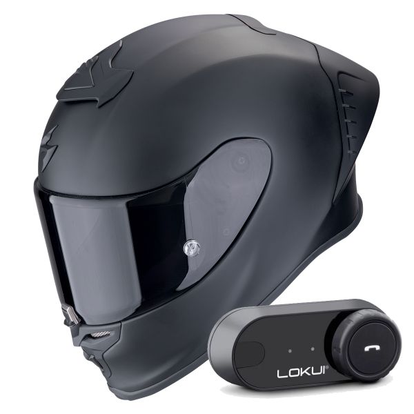 Integrale Scorpion Exo R1 Evo II Air Matt Black + Kit Bluetooth Lokui K30 Integrale Scorpion Exo R1 Evo II Air Matt Black + Kit Bluetooth Lokui K30