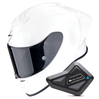 Integrale Scorpion Exo R1 Evo II Air Pearl White + Kit Bluetooth BT Mini