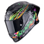 Casque Integrale Scorpion Exo R1 Evo II Air Savage Nero Verde Arancione