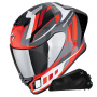 Casque Integrale Scorpion Exo R1 Evo II Air Vital Grey White Red + Kit bluetooth Exo-Com Link-1C