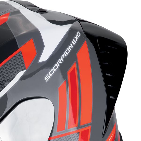 Scorpion Exo R1 Evo II Air Vital Grey White Red + Kit bluetooth Exo-Com Link-1C