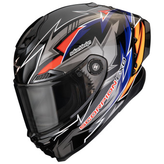 Casque Integrale Scorpion Exo Race Air Moove On Black Blue Orange