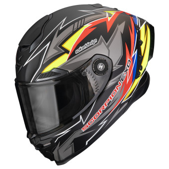 Casque Integrale Scorpion Exo Race Air Moove On Matt Black Red Yellow