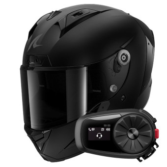 Integrale Shark Aeron Dark Shadow Mat KMA + Kit Bluetooth 5S Solo