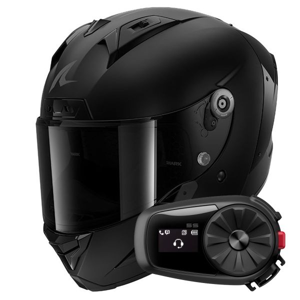 Integrale Shark Aeron Dark Shadow Mat KMA + Kit Bluetooth 5S Solo