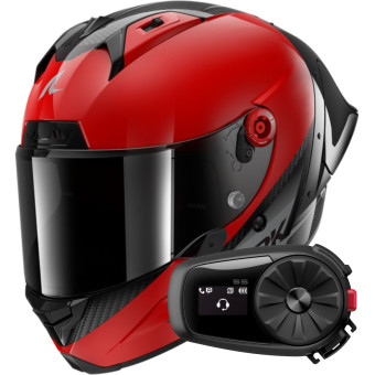 Casque Integrale Shark Aeron GP Blank SP Carbon Red Anthracite + Kit Bluetooth 5S Solo Casque Integrale Shark Aeron GP Blank SP Carbon Red Anthracite + Kit Bluetooth 5S Solo