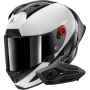 Casque Integrale Shark Aeron GP Blank SP Carbon White Anthracite + Kit Bluetooth Sena for Shark