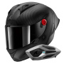 Casque Integrale Shark Aeron GP Blank SP Full Carbon Mat + Kit Bluetooth Sena for Shark Mesh So