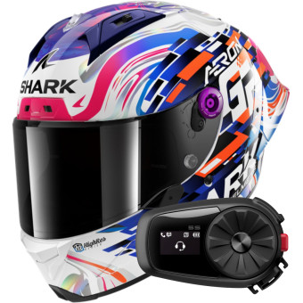 Integrale Shark Aeron GP Blank SP Replica Zarco GP de France + Kit Bluetooth 5S Solo