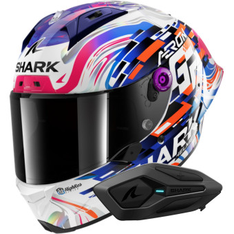 Integrale Shark Aeron GP Blank SP Replica Zarco GP de France + Kit Bluetooth Sena for Sh