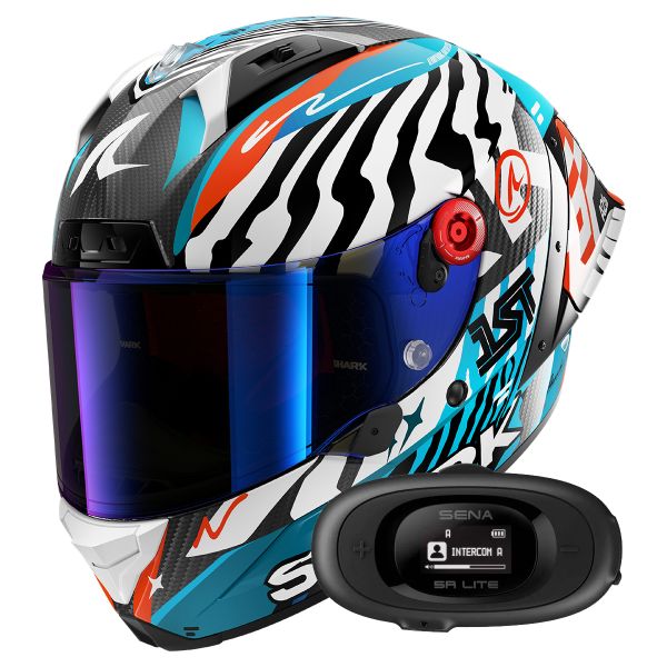 Integrale Shark Aeron GP FIM 2 Racing Speed-Fancy DWB + Kit bluetooth 5R Lite Solo