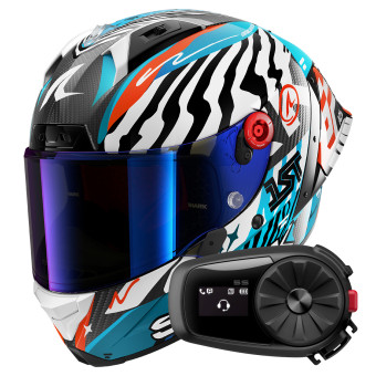 Integrale Shark Aeron GP FIM 2 Racing Speed-Fancy DWB + Kit Bluetooth 5S Solo
