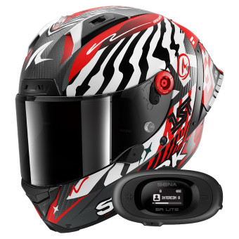 Integrale Shark Aeron GP FIM 2 Racing Speed-Fancy Mat DWR + Kit bluetooth 5R Lite Solo