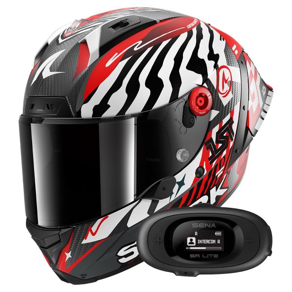 Integrale Shark Aeron GP FIM 2 Racing Speed-Fancy Mat DWR + Kit bluetooth 5R Lite Solo