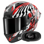 Casque Integrale Shark Aeron GP FIM 2 Racing Speed-Fancy Mat DWR + Kit bluetooth 5R Lite Solo