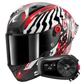 Integrale Shark Aeron GP FIM 2 Racing Speed-Fancy Mat DWR + Kit Bluetooth 5S Solo