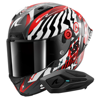 Integrale Shark Aeron GP FIM 2 Racing Speed-Fancy Mat DWR + Kit Bluetooth Sena for Shark