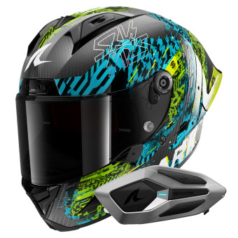 Integrale Shark Aeron GP FIM 2 Racing Speed-Vib DBG + Kit Bluetooth Sena for Shark Mesh