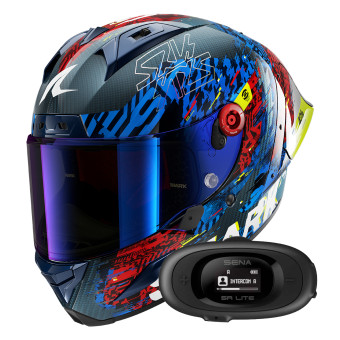 Integrale Shark Aeron GP FIM 2 Racing Speed-Vib DBR + Kit bluetooth 5R Lite Solo