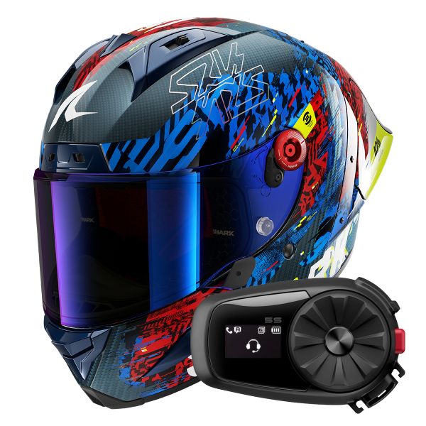 Integrale Shark Aeron GP FIM 2 Racing Speed-Vib DBR + Kit Bluetooth 5S Solo
