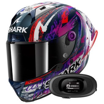 Integrale Shark Aeron GP Fim Racing Replica Zarco Signature Carbon DWV + Kit bluetooth 5