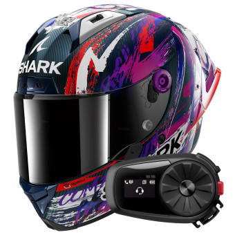 Integrale Shark Aeron GP Fim Racing Replica Zarco Signature Carbon DWV + Kit Bluetooth 5