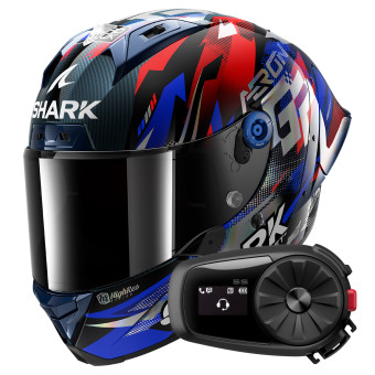 Integrale Shark Aeron GP FIM Racing Replica Zarco Victory 2025 DBU + Kit Bluetooth 5S So