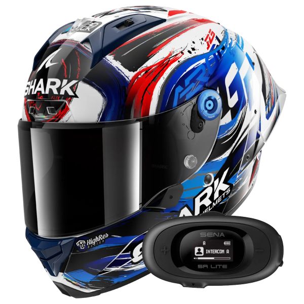 Integrale Shark Aeron GP FIM Racing Zarco Signature WKB + Kit bluetooth 5R Lite Solo