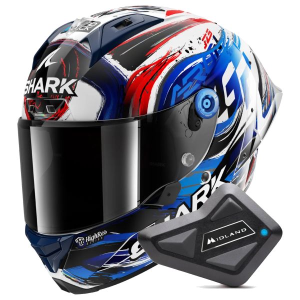 Integrale Shark Aeron GP FIM Racing Zarco Signature WKB + Kit Bluetooth BT Mini
