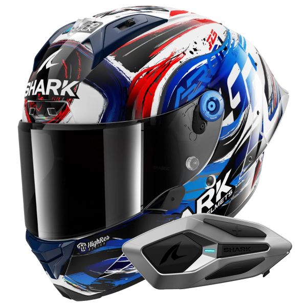 Integrale Shark Aeron GP FIM Racing Zarco Signature WKB + Kit Bluetooth Sena for Shark M