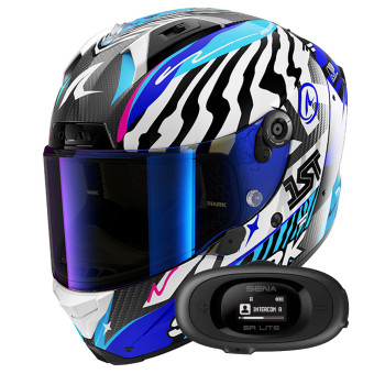 Integrale Shark Aeron Speed-Fancy DWB + Kit bluetooth 5R Lite Solo