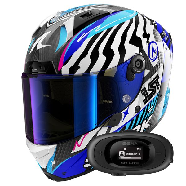 Integrale Shark Aeron Speed-Fancy DWB + Kit bluetooth 5R Lite Solo