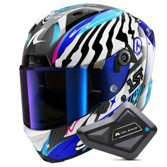 Integrale Shark Aeron Speed-Fancy DWB + Kit Bluetooth BT Mini