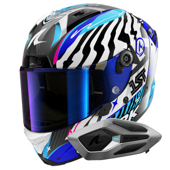 Integrale Shark Aeron Speed-Fancy DWB + Kit Bluetooth Sena for Shark Mesh