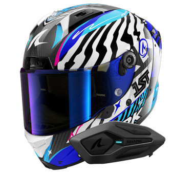 Integrale Shark Aeron Speed-Fancy DWB + Kit Bluetooth Sena for Shark Solo