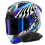 Casque Integrale Shark Aeron Speed-Fancy DWB + Kit Bluetooth Sena for Shark Solo