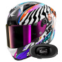 Casque Integrale Shark Aeron Speed-Fancy DWO + Kit bluetooth 5R Lite Solo