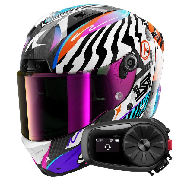 Integrale Shark Aeron Speed-Fancy DWO + Kit Bluetooth 5S Solo