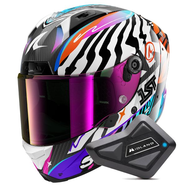 Integrale Shark Aeron Speed-Fancy DWO + Kit Bluetooth BT Mini