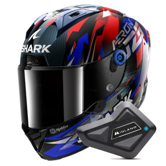 Integrale Shark Aeron Zarco GP De France DBU + Kit Bluetooth BT Mini
