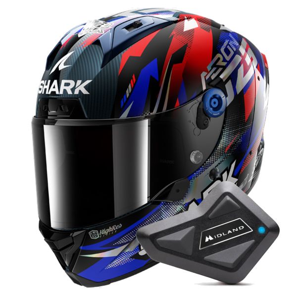 Integrale Shark Aeron Zarco GP De France DBU + Kit Bluetooth BT Mini
