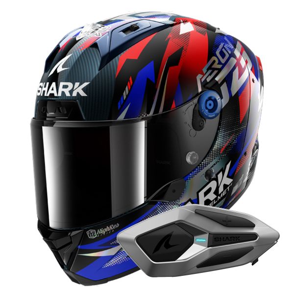 Integrale Shark Aeron Zarco GP De France DBU + Kit Bluetooth Sena for Shark Mesh