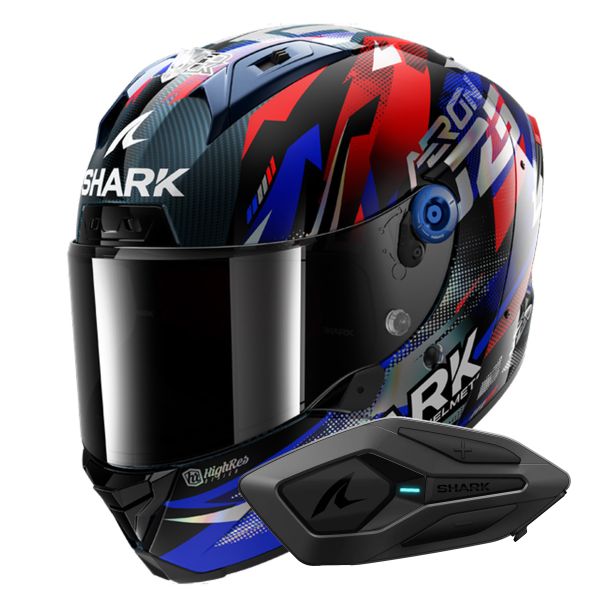 Integrale Shark Aeron Zarco GP De France DBU + Kit Bluetooth Sena for Shark Solo