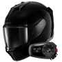 Casque Integrale Shark D-Skwal 3 Blank BLK + Kit Bluetooth 5S Solo
