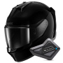 Casque Integrale Shark D-Skwal 3 Blank BLK + Kit Bluetooth BT Mini
