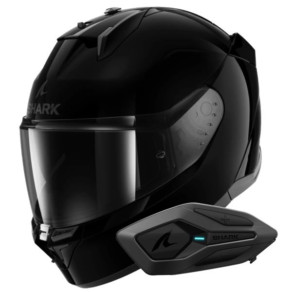 Integrale Shark D-Skwal 3 Blank BLK + Kit Bluetooth Sena for Shark Solo