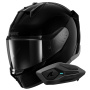 Casque Integrale Shark D-Skwal 3 Blank BLK + Kit Bluetooth Sena for Shark Solo